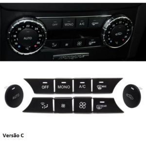Pack 10 Botões Módulo A/C  Classe C W204 GLK 2007-2012 Versão C