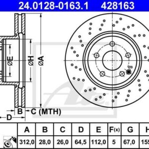 DISCOS TRAVAO FTE W230