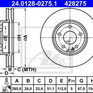 DISCOS TRAVAO FTE W176