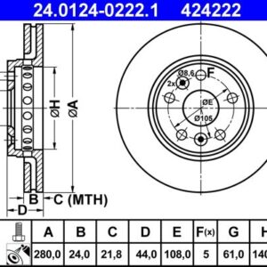 DISCOS TRAVAO FTE W415