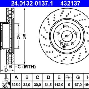 DISCOS TRAVAO FTE W221