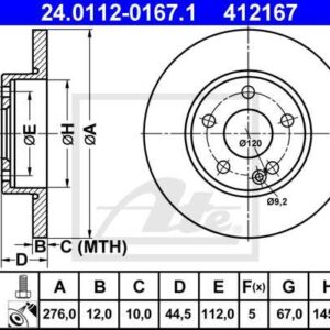 DISCOS TRAVÃO FTE W169/W245