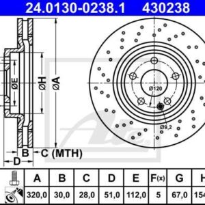 DISCOS TRAVÃO FTE W176