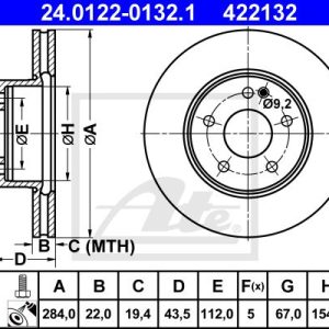 DISCOS TRAVAO FTE W202