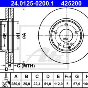 DISCOS TRAVAO FTE W176